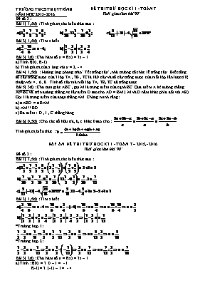 Đề thi thử học kì 1 - Toán 7
